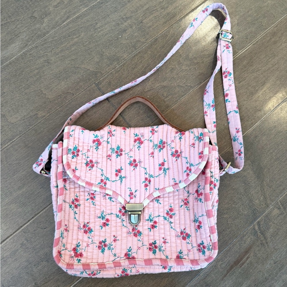 Emile et Ida Floral Quilted Messenger Bag